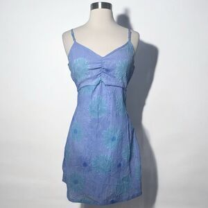 VTG Y2K Funky People Babydoll Mini Dress Size M Blue Phoebe Buffay 90s Clueless